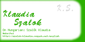 klaudia szalok business card