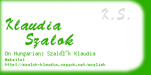 klaudia szalok business card